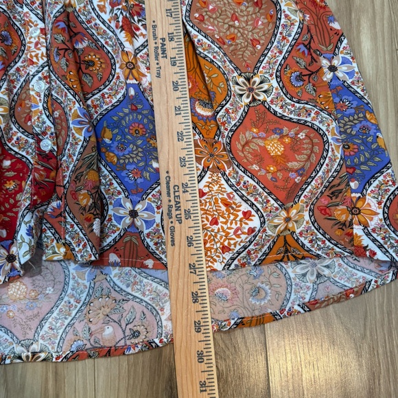 Christian Siriano Women's Size Small Floral Paisley Peplum Blouse Boho Peasant - Picture 14 of 15